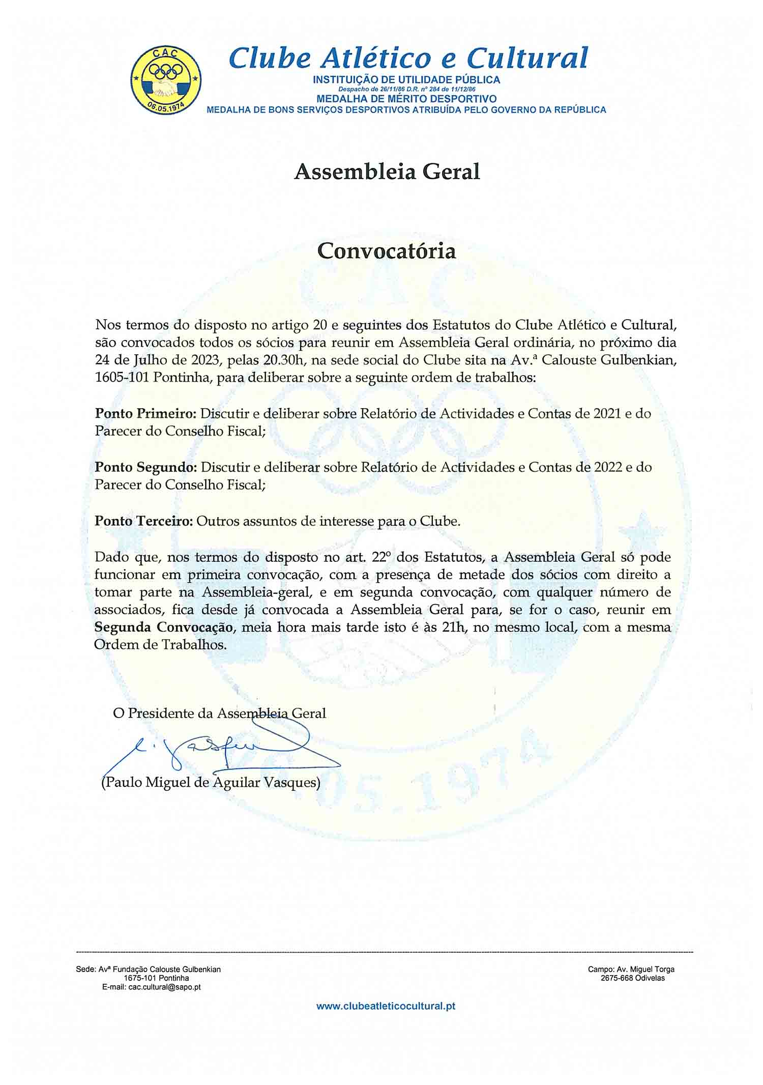AJUDA SPORT CLUBE REALIZA ASSEMBLEIA GERAL ORDINÁRIA - O GOLO GB